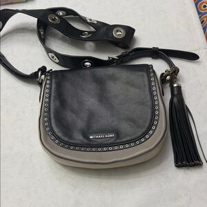 Michael Kors Black and Tan Crossbody Bag
